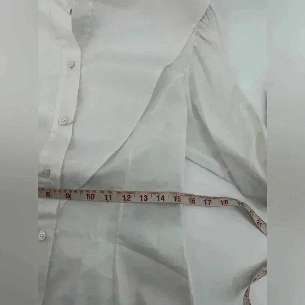 Stella McCartney Collarless Button Down Blouse Wh… - image 10